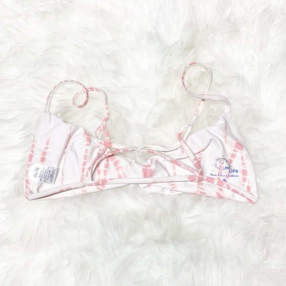Blue Life Island Fever Bikini Top Tye Dye White Peach Size Medium M - Picture 5 of 8